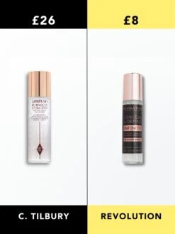 Charlotte Tilbury Airbrush Flawless Spray Vs Revolution Infinite Spray